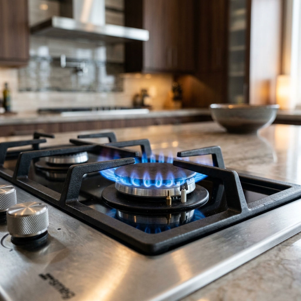 Cucina domestica con fornitura gas